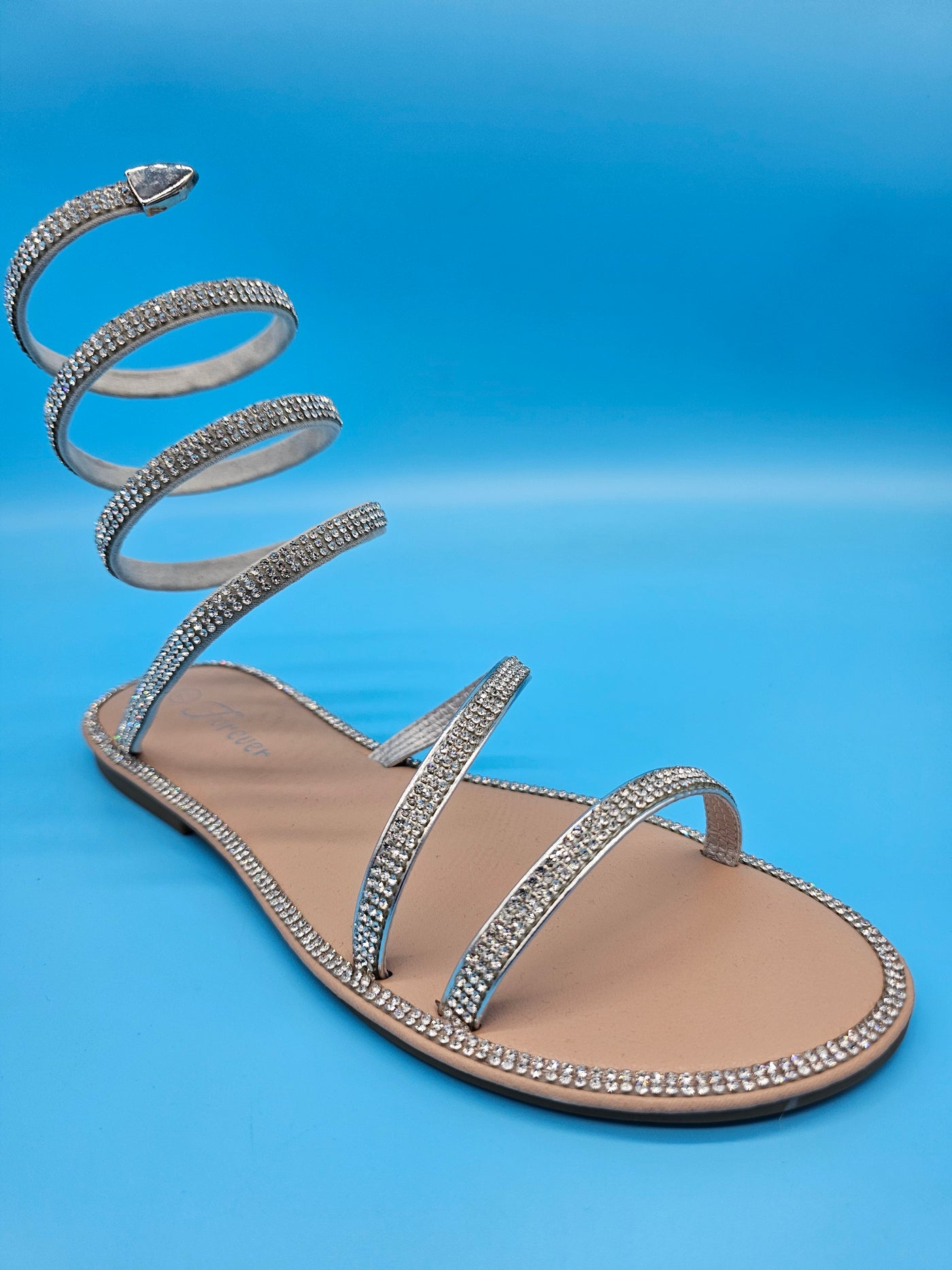 Rhinestones High Warp Strap Sandals