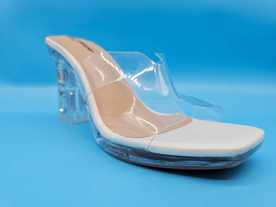 Clear Womens Block Heels