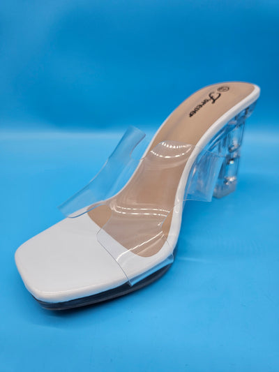 Clear Womens Block Heels