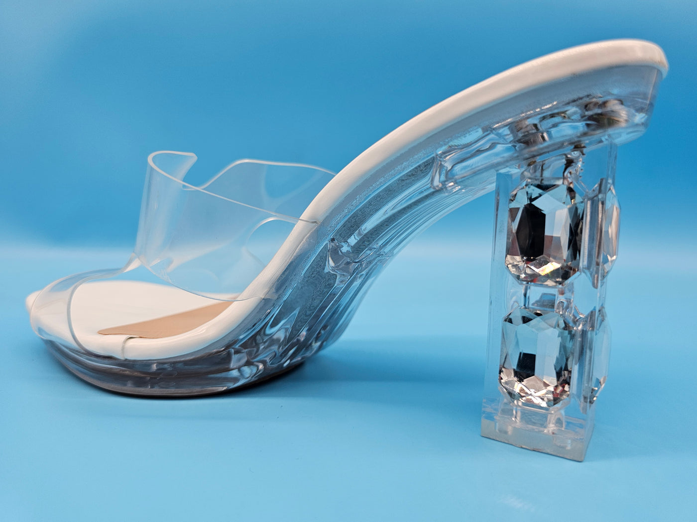 Clear Womens Block Heels