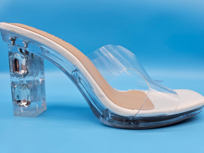 Clear Womens Block Heels