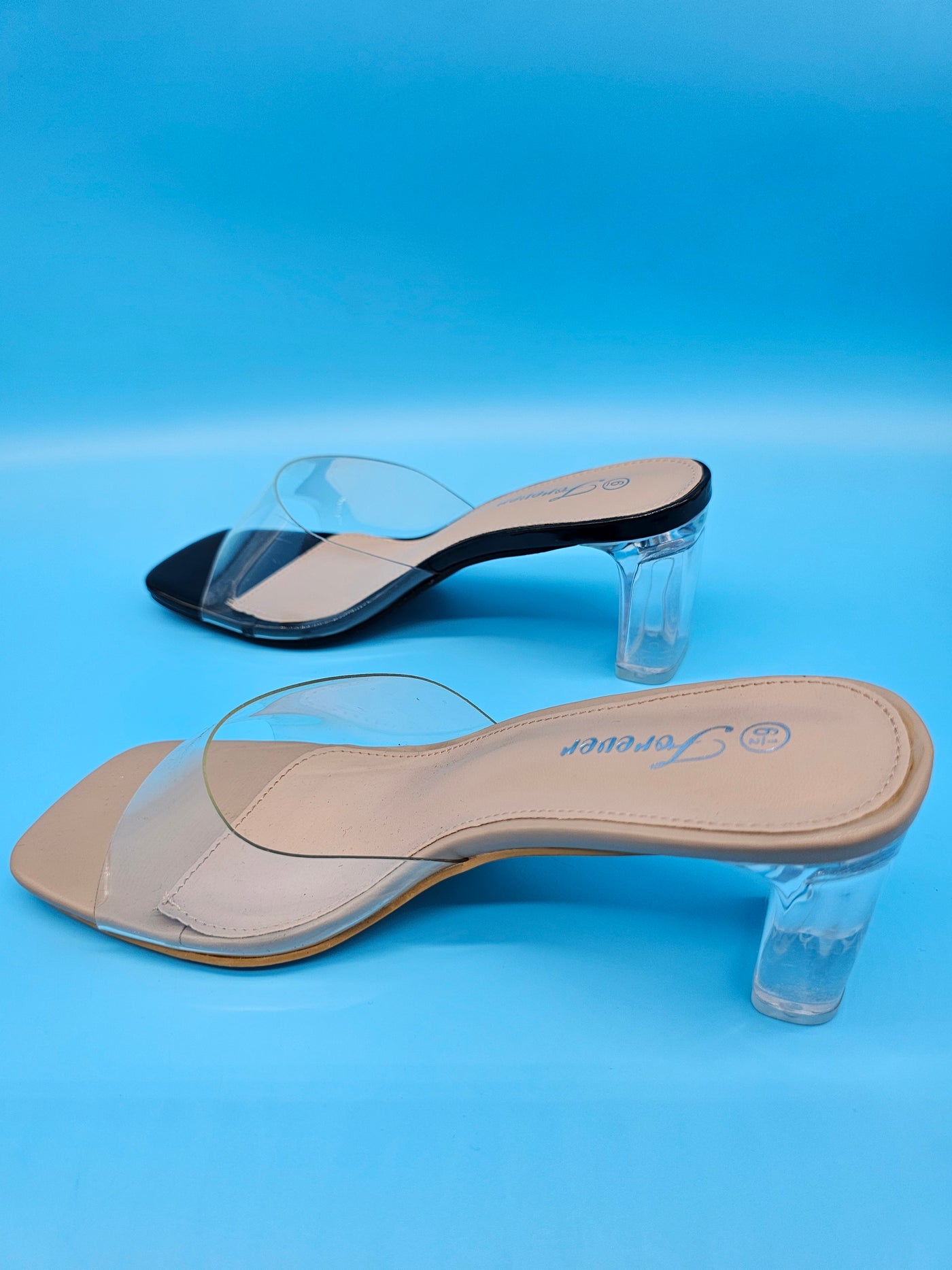 Low Clear Heels Slip On