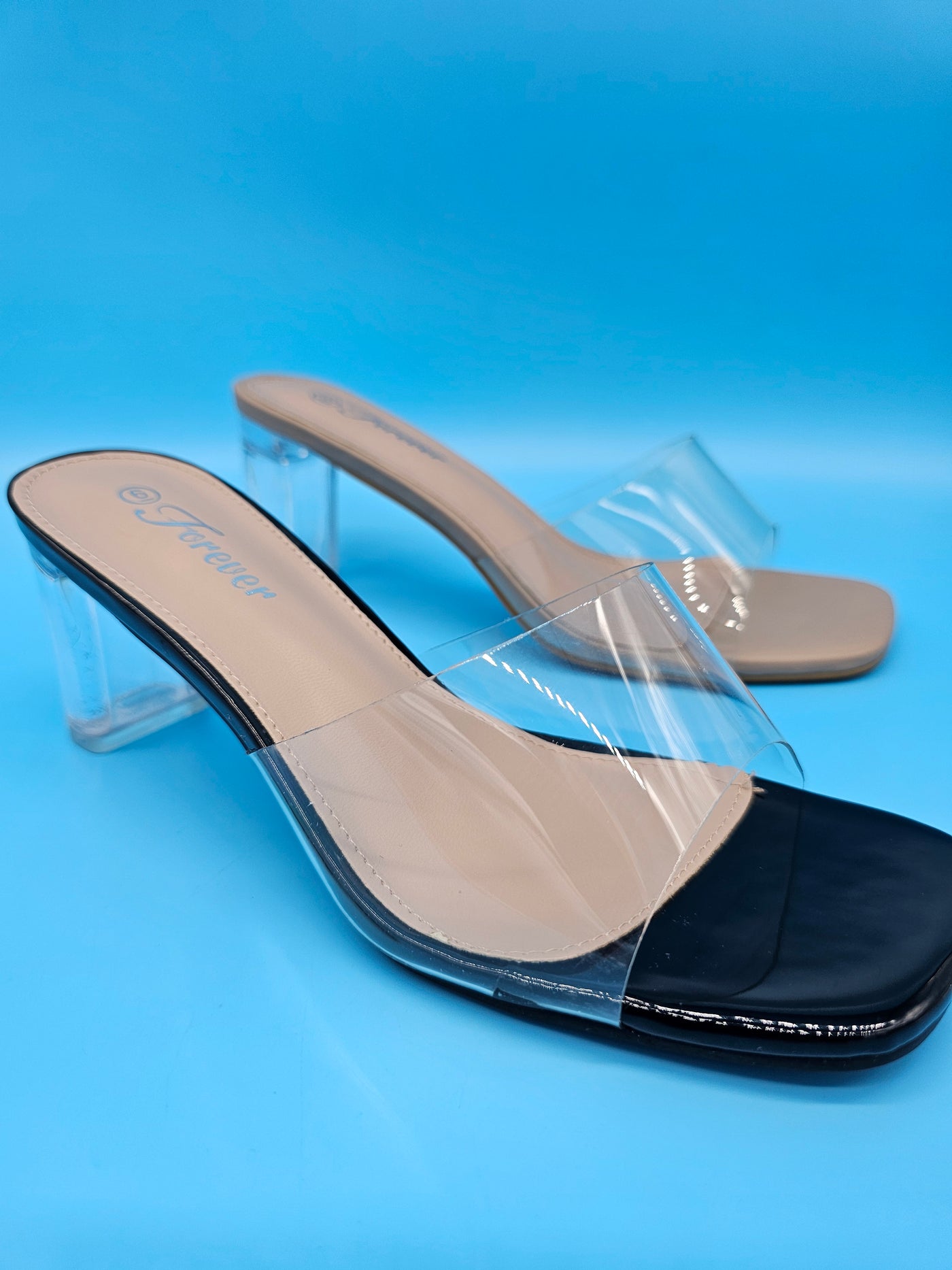 Low Clear Heels Slip On