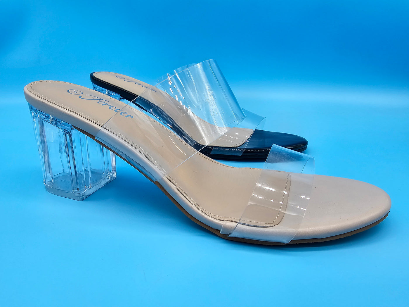 Low Transparent Chunky Heels