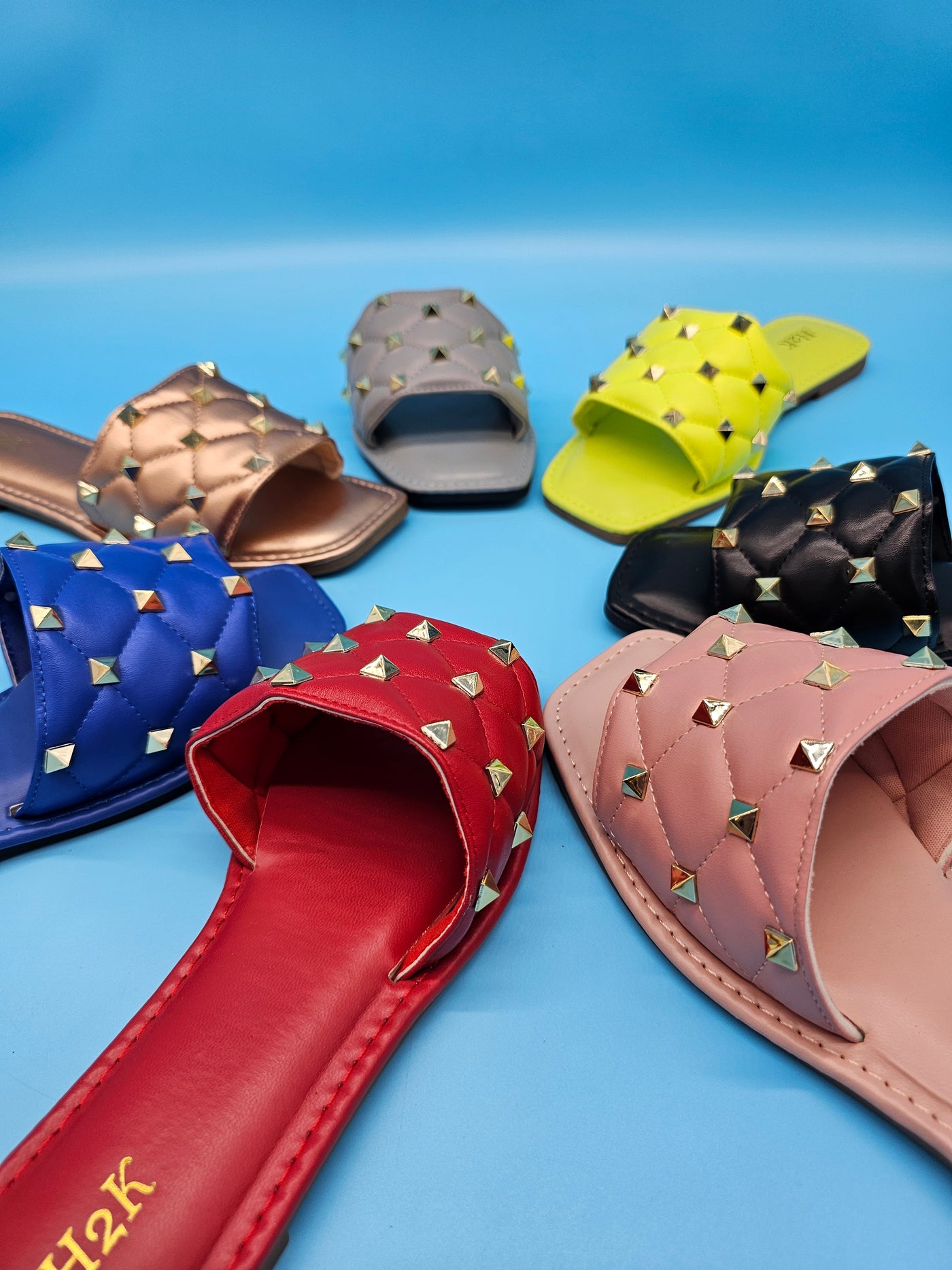 Open Toe Studded Slippers