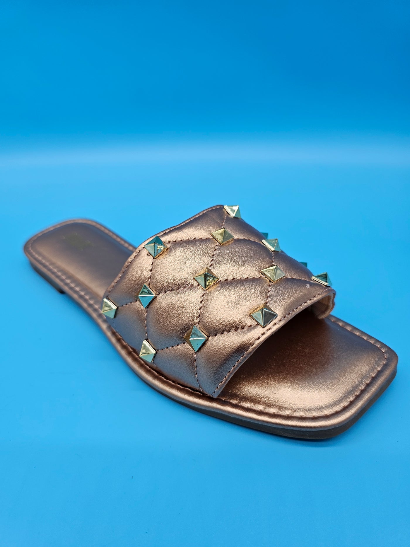 Open Toe Studded Slippers