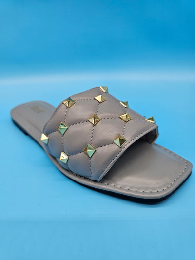 Open Toe Studded Slippers