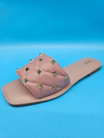 Open Toe Studded Slippers