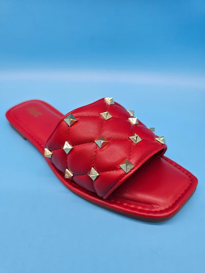 Open Toe Studded Slippers