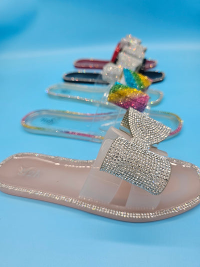 Crystal Bow Slippers