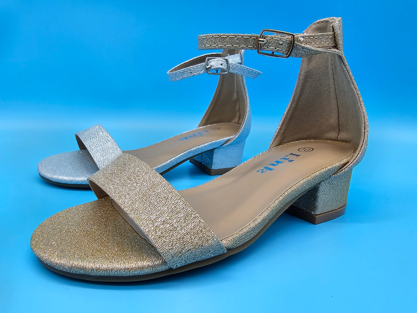 Kids Glitter Low Dressy Heels