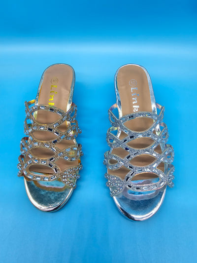 Kids Crystal Low Dressy Heels