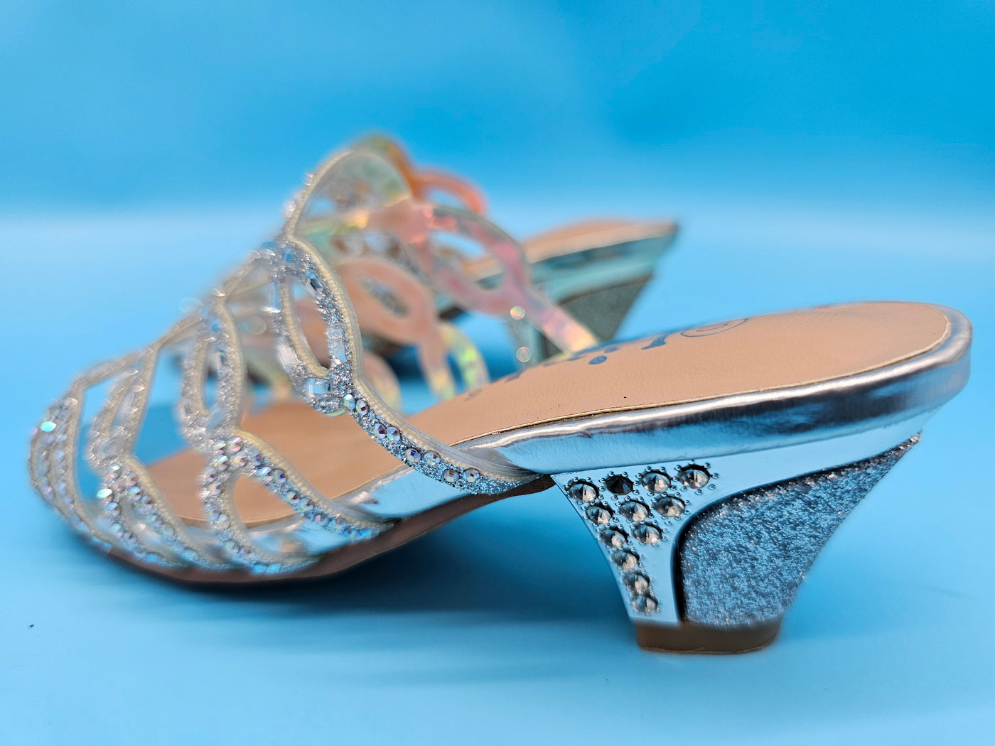 Kids Crystal Low Dressy Heels