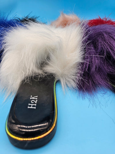 Open Toe Furry Slippers