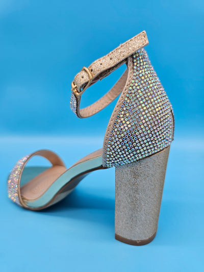 Rhinestones Dressy Block Heels