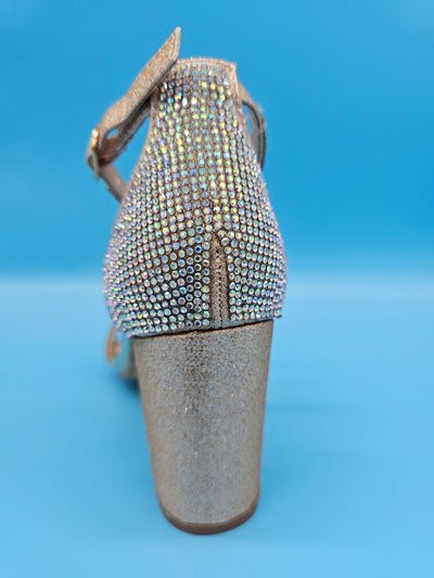 Rhinestones Dressy Block Heels