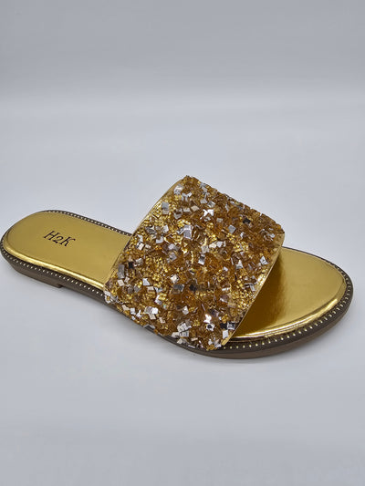 Open Toe Crystal Slippers