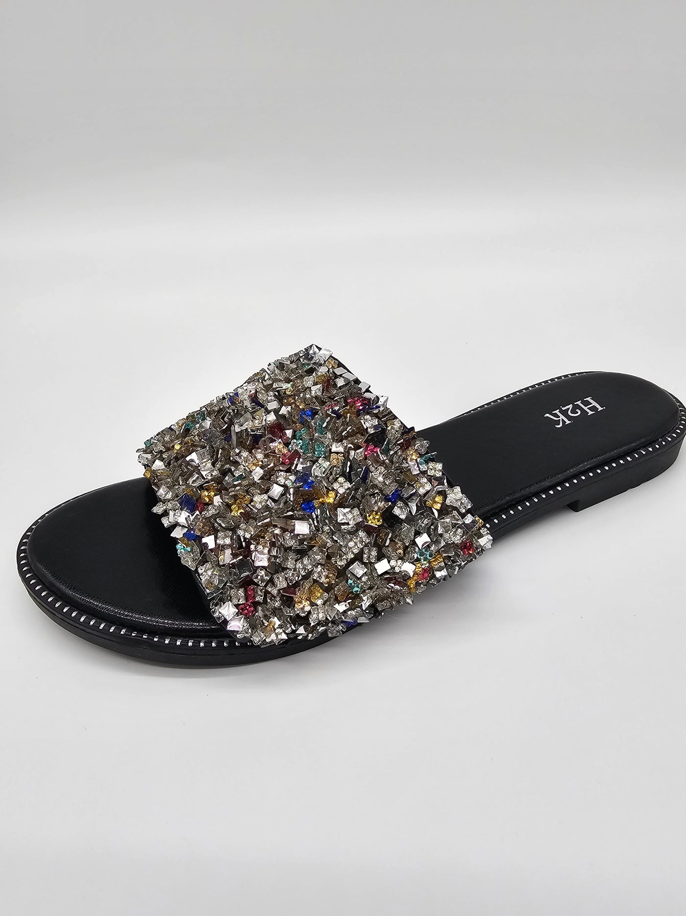 Open Toe Crystal Slippers