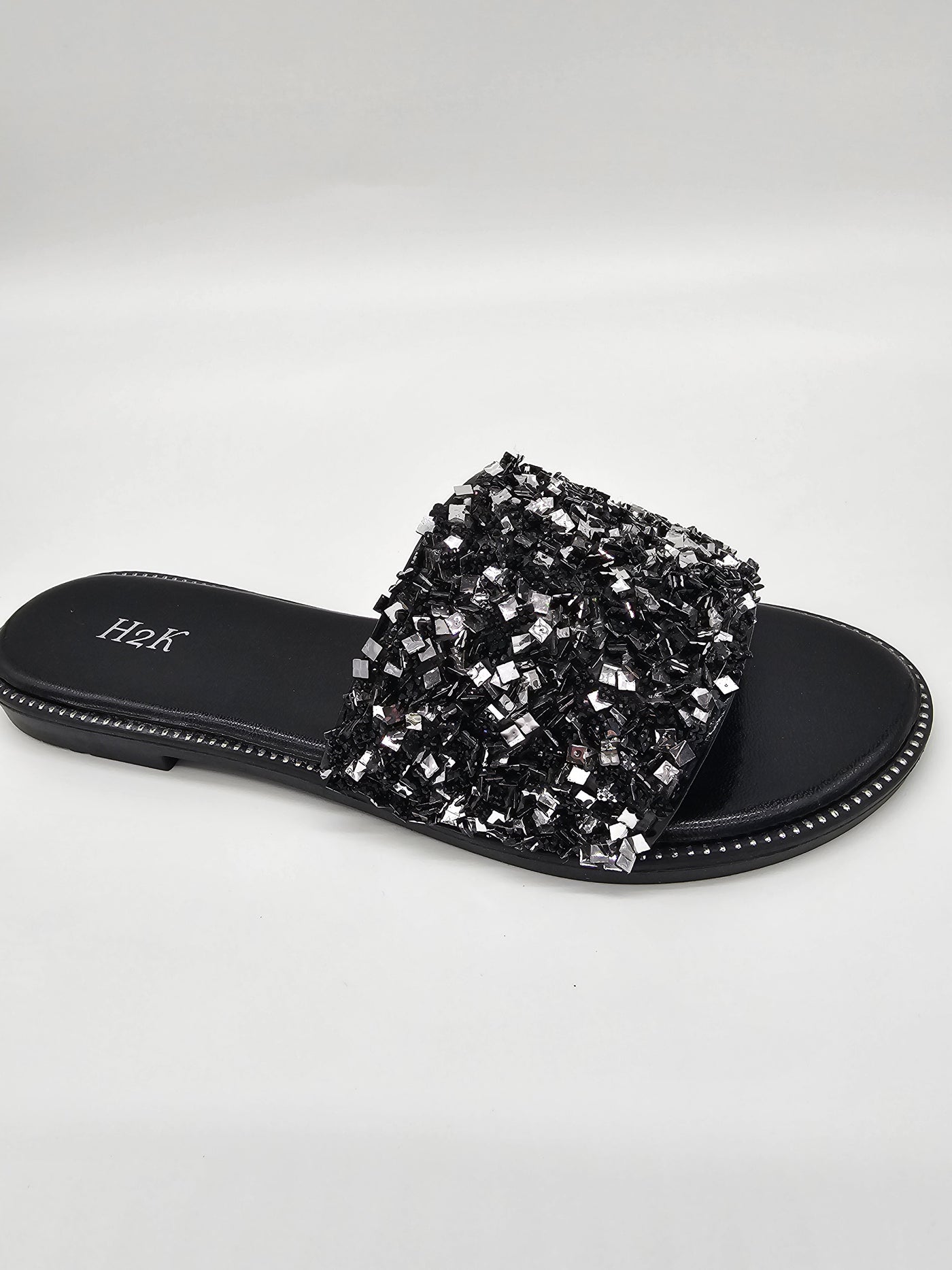 Open Toe Crystal Slippers