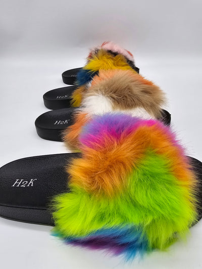 Open Toe Furry Slippers