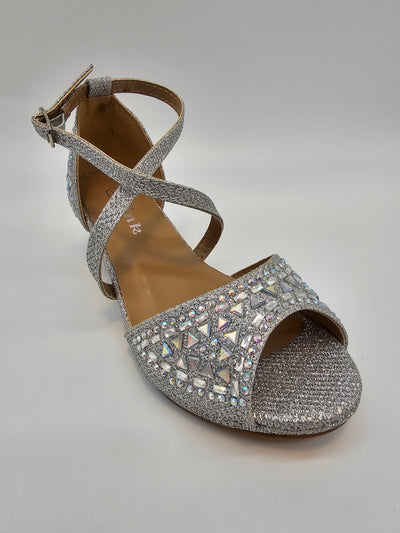 Kids Crystal Low Heels