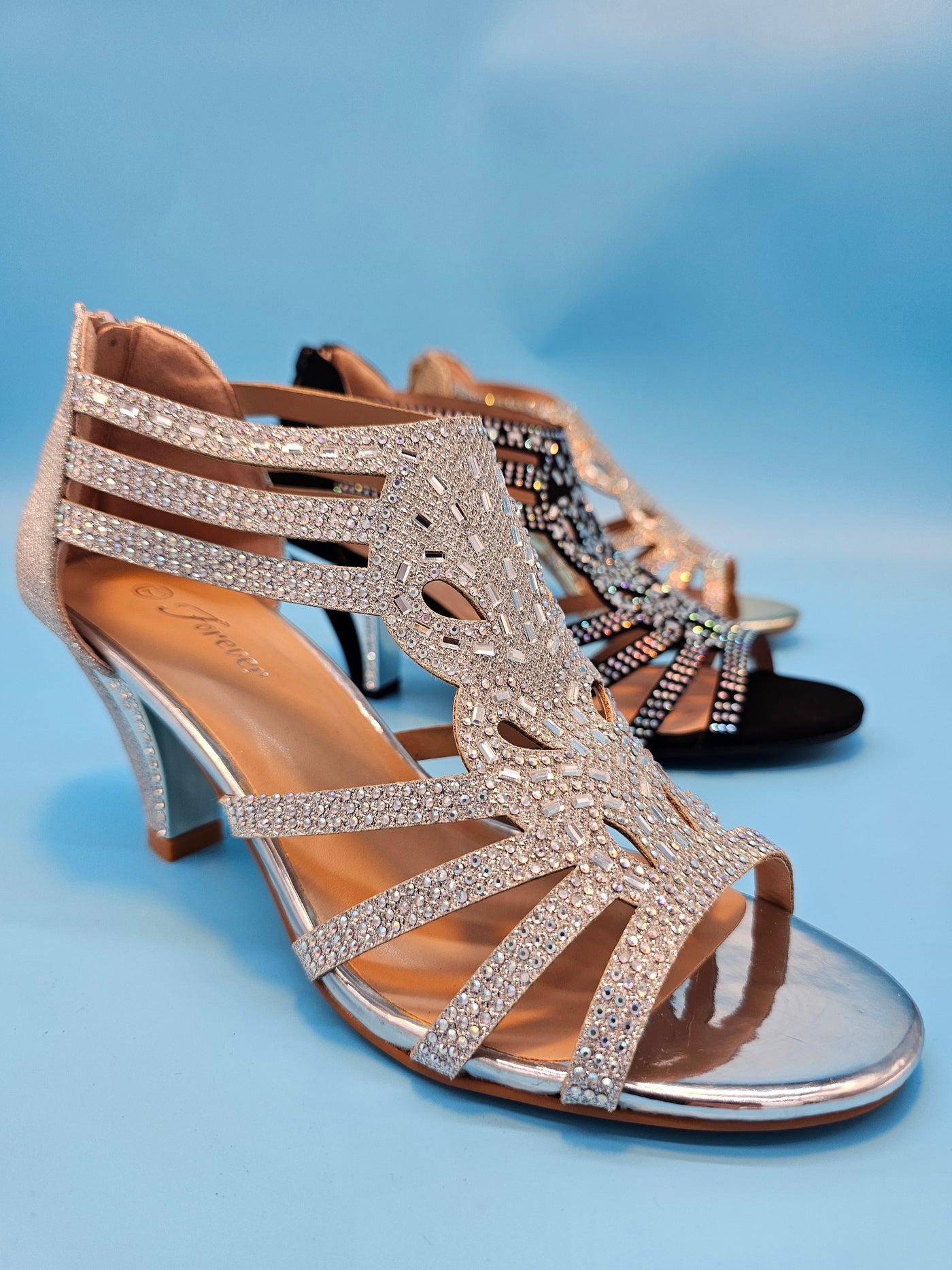 Dressy Low Crystal Heels