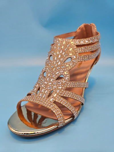 Dressy Low Crystal Heels