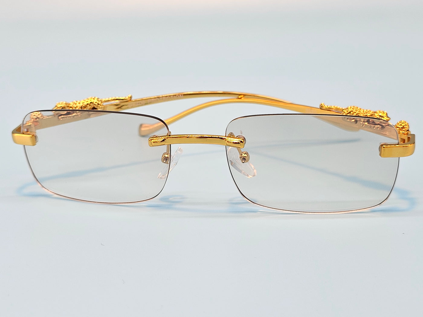 Frameless Square Lens Gold Jaguar Design