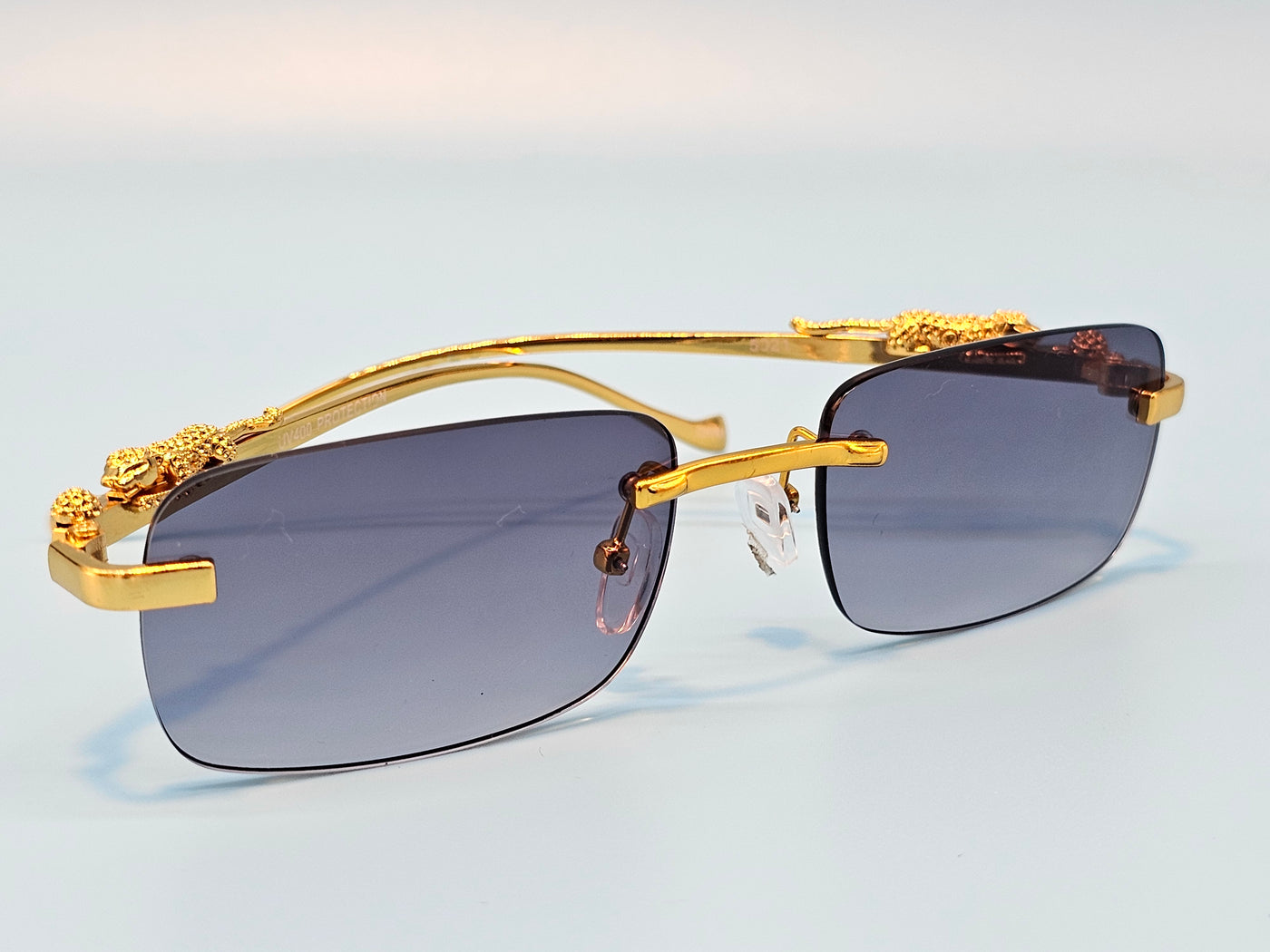 Frameless Square Lens Gold Jaguar Design