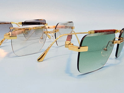 Rimless Gold Decorated Sunglasses