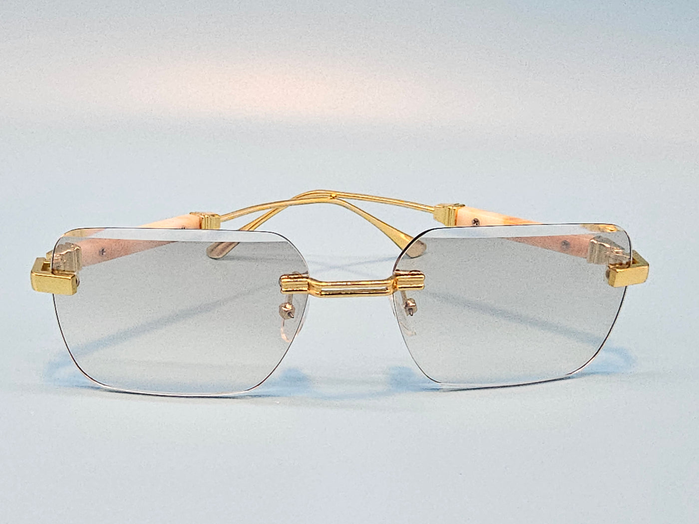 Rimless Gold Decorated Sunglasses