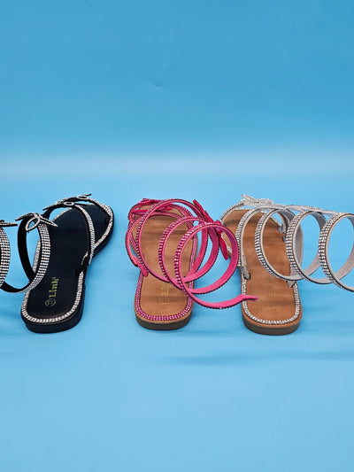 Juniors (9-4) Wrap Around Sandals