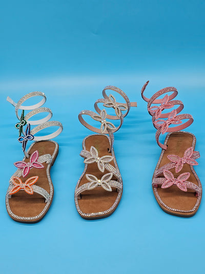 Juniors (9-4) Wrap Around Sandals