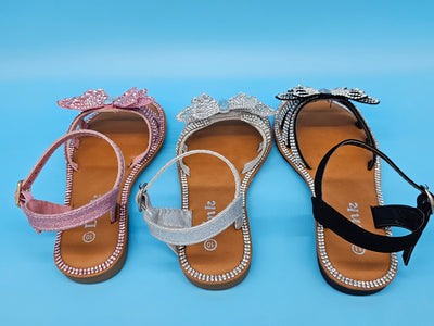 Kids (9-4) Butterfly Rhinestones Covered Fancy Sandals