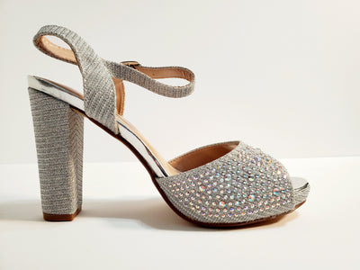 womens silver heels