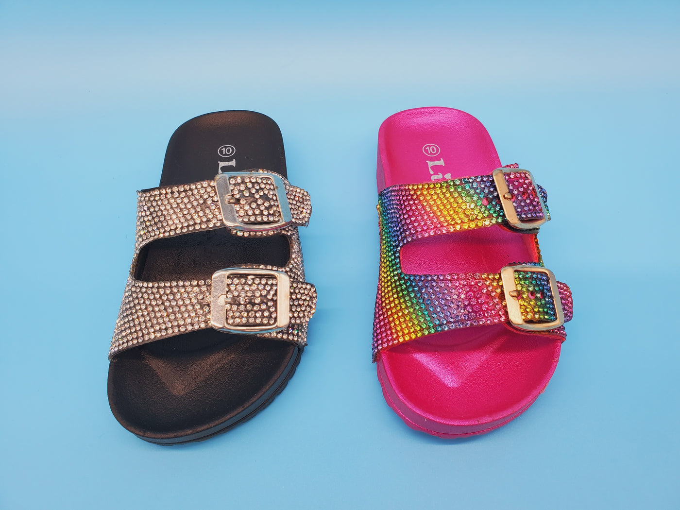 Kids Two Bands crystal  Sandals