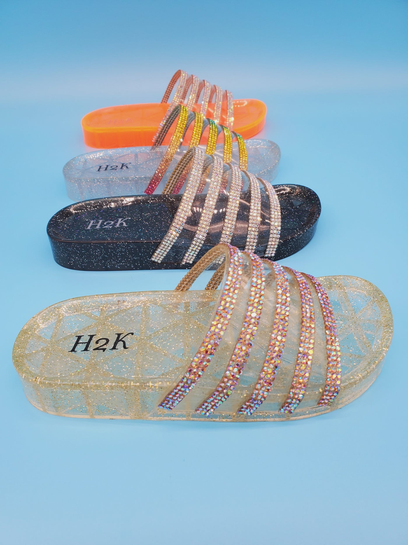 Kids Jelly Crystal Covered Slippers