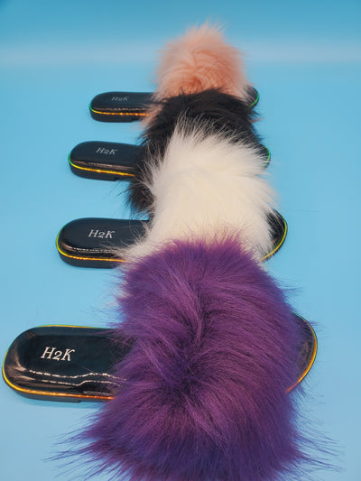 Womens Fur Slippers Slides