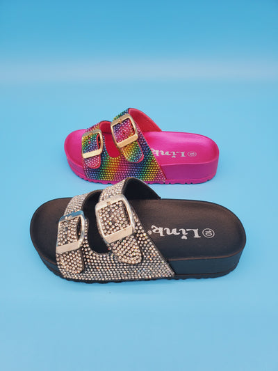 Kids Crystal Covered Slippers