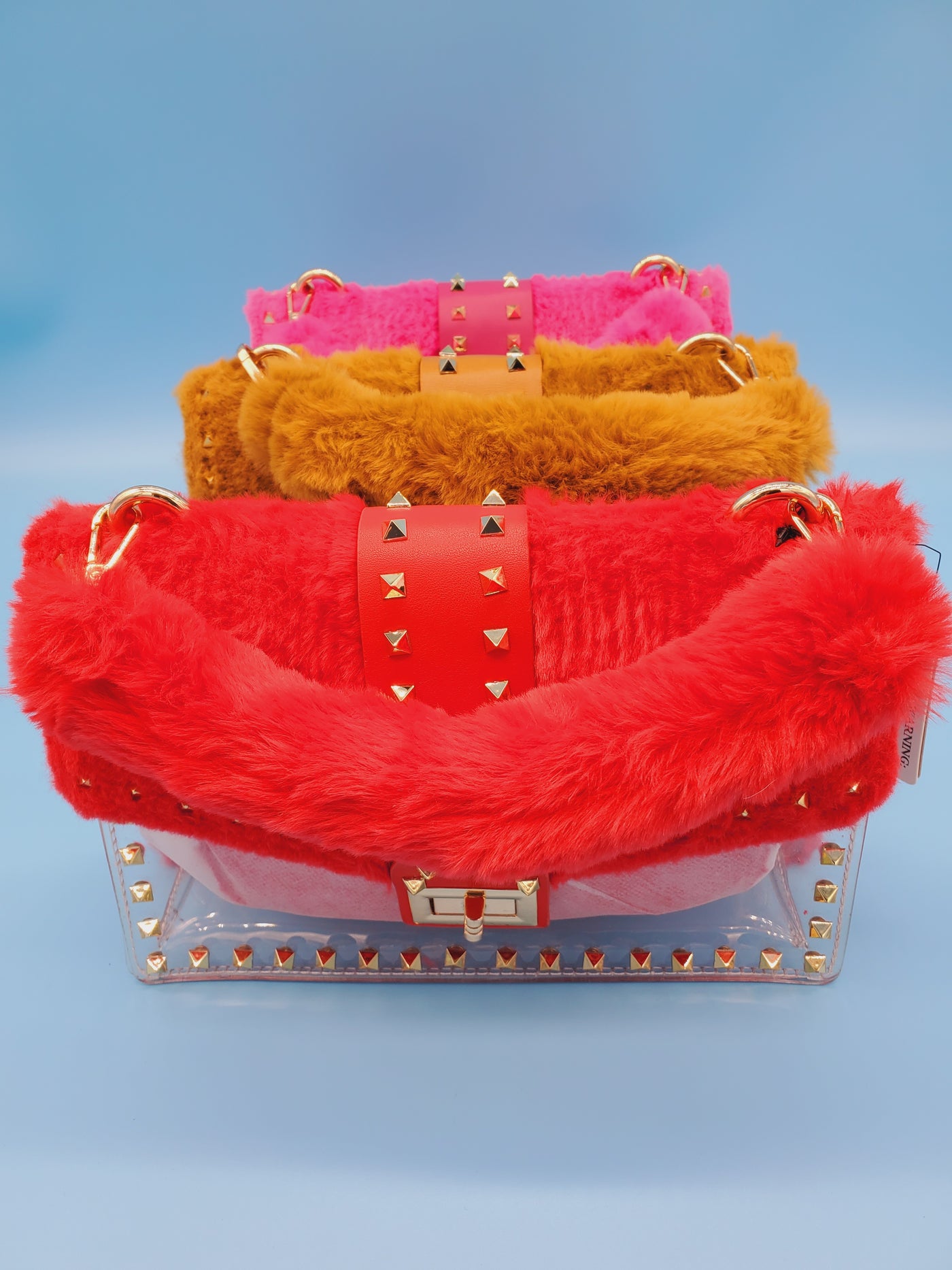 Womens Fur Studded Handbags