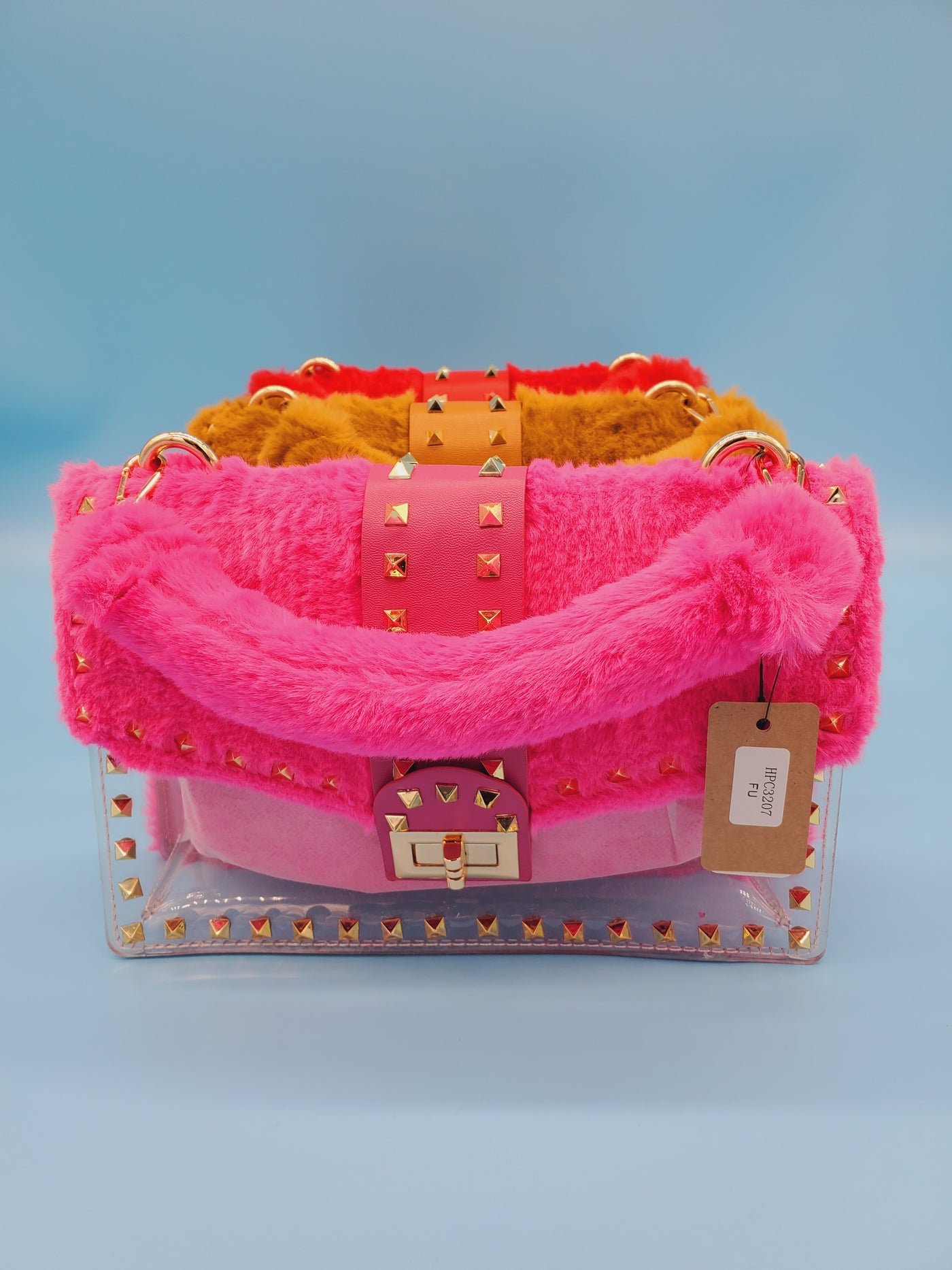 Womens Fur Studded Handbags