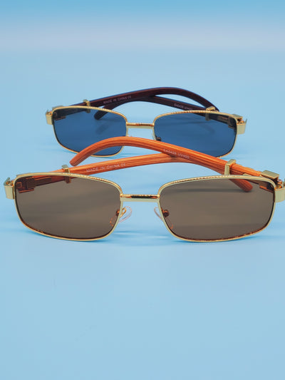 Gold Frame Retro Sunglasses