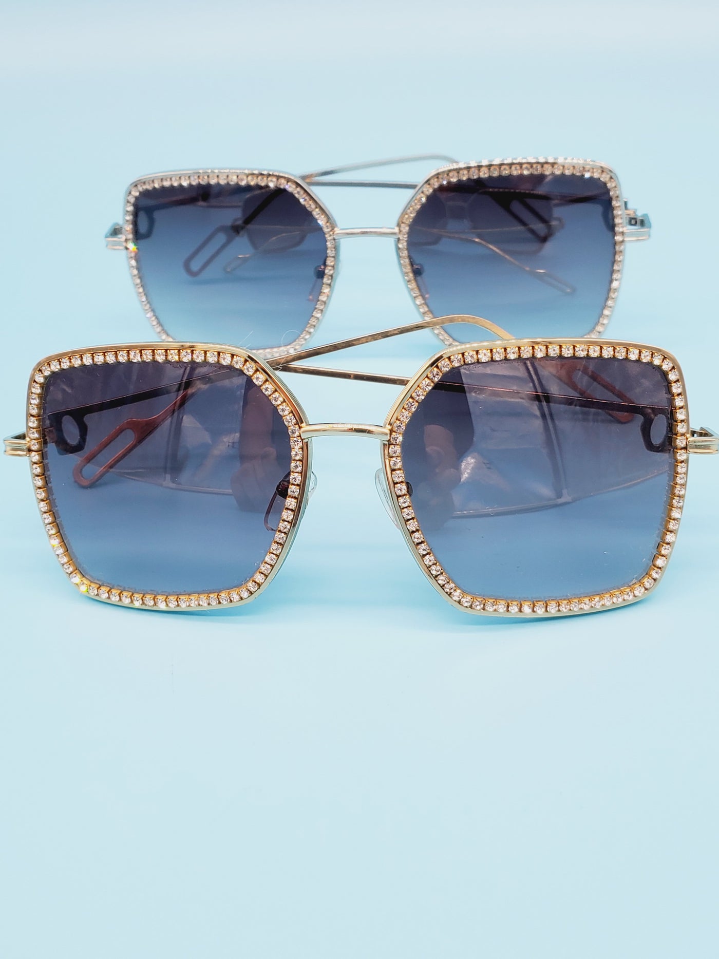 Crystal Frame Oversized Sunglasses