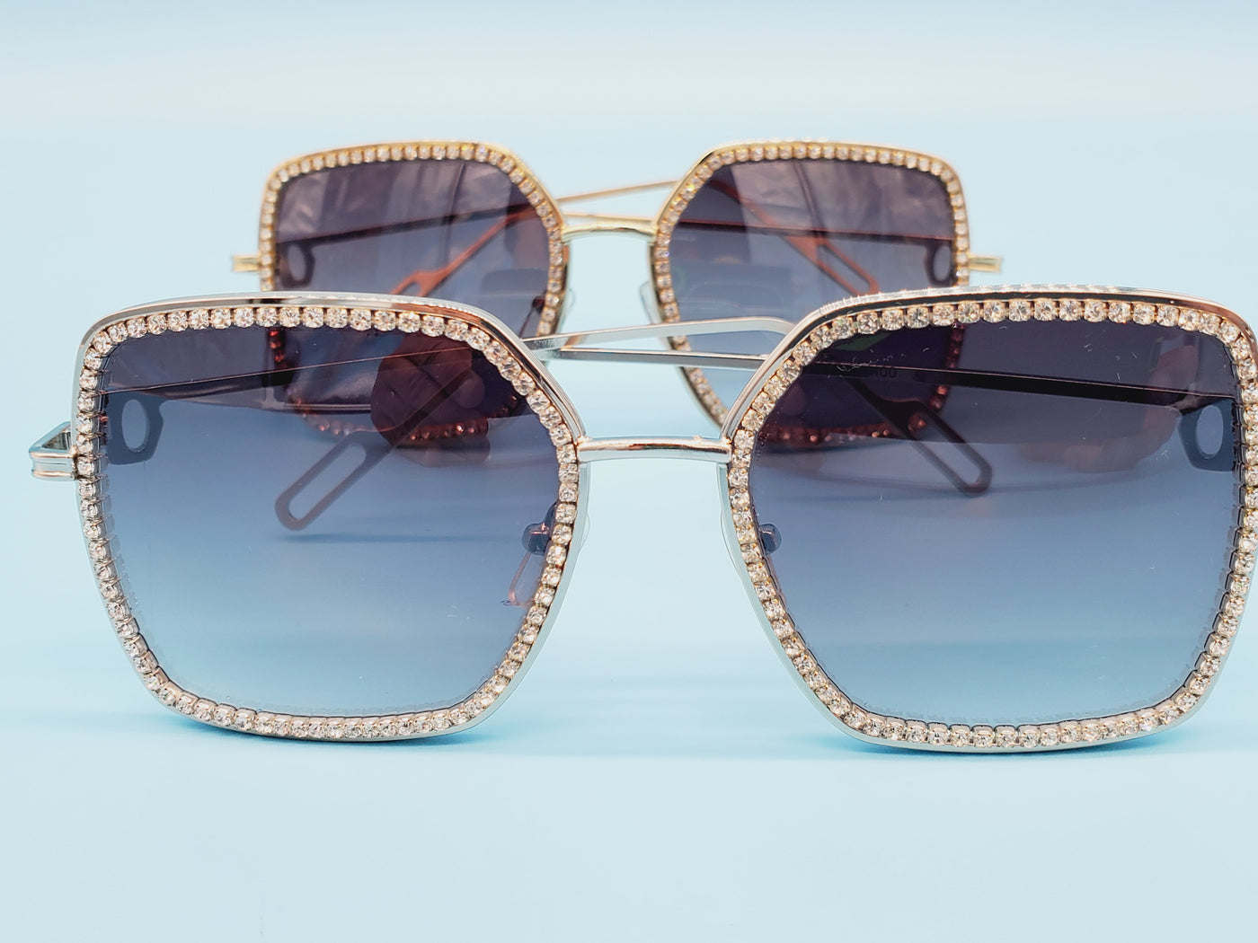 Crystal Frame Oversized Sunglasses