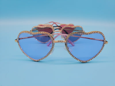 Heart Shaped Crystal Fashion Sunglasses
