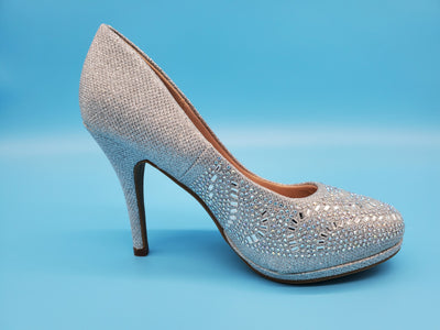 Crystal Covered Silver Heels