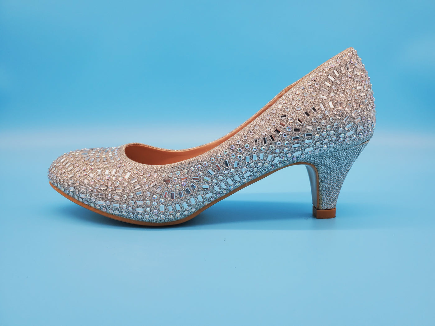 Crystal Covered Low Heels