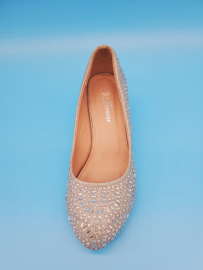 Crystal Covered Low Heels