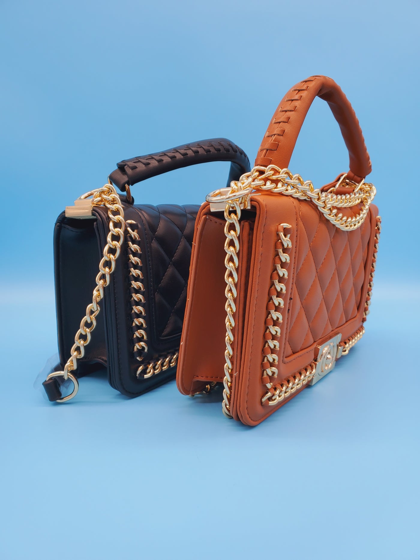 Chain Braided Top Handle Crossbody Bag