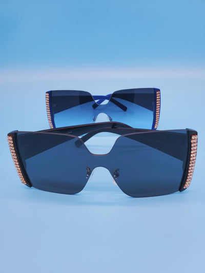 Trendy Oversized Crystal Sunglasses